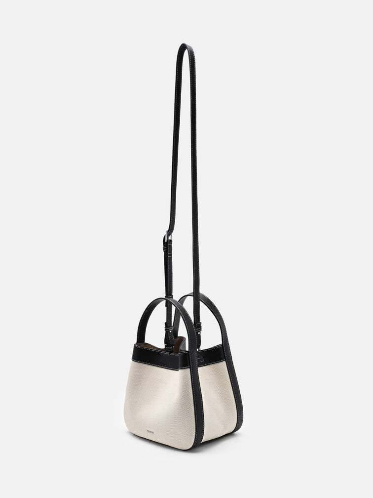 Dana Canvas Bucket Bag, Black Canvas