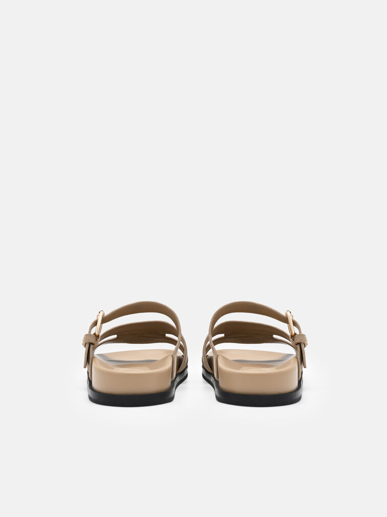 Iza Suede Sandals, Light Taupe