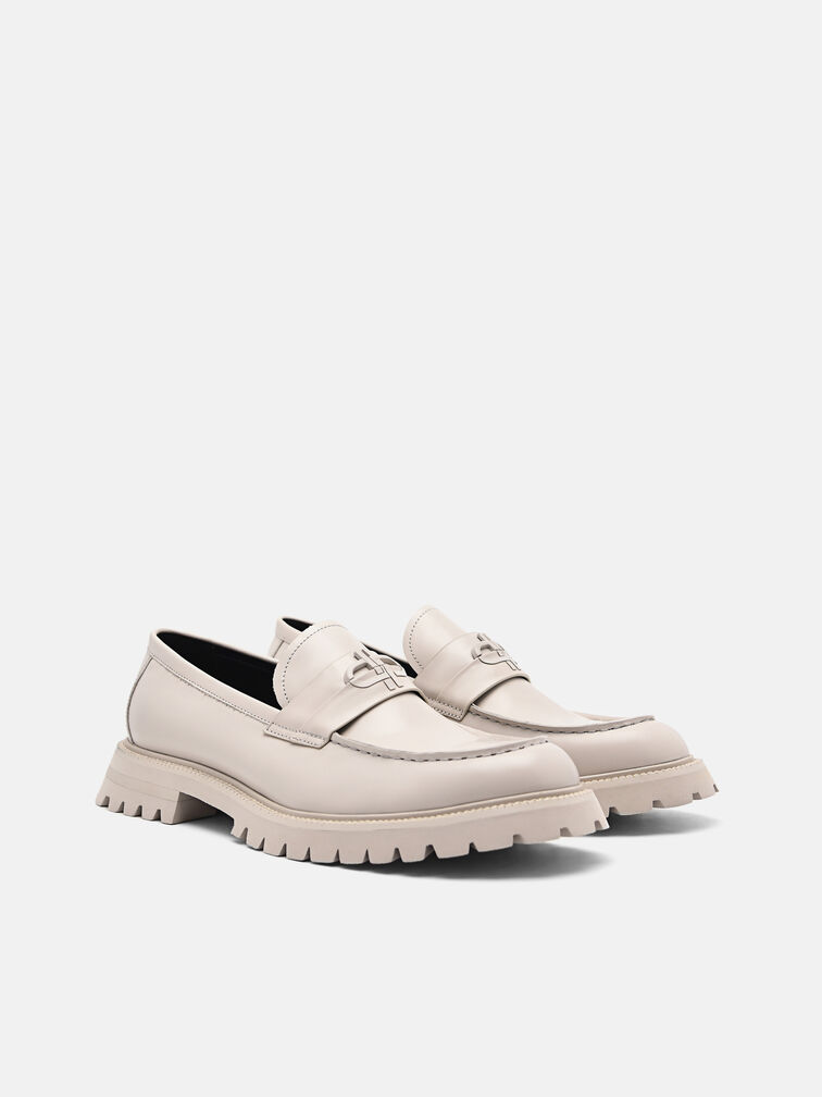 Leather Loafers, Taupe