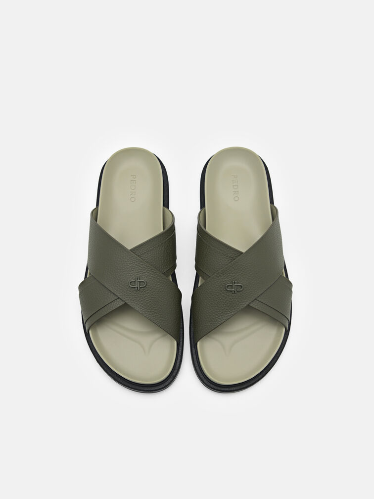 Cross Sandals, Olive