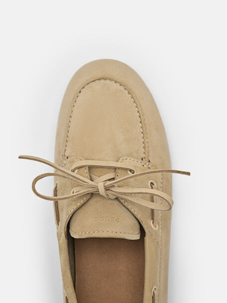 Dee Leather Boat Shoes, Sand