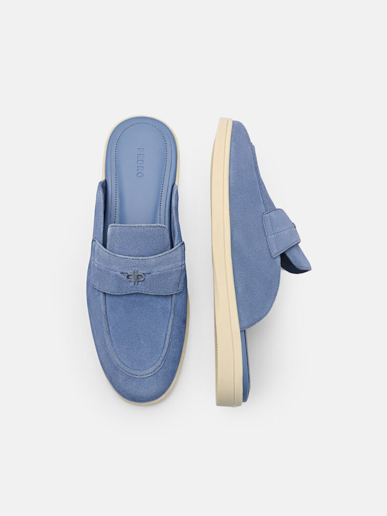 Roam Mules, Slate Blue Suede