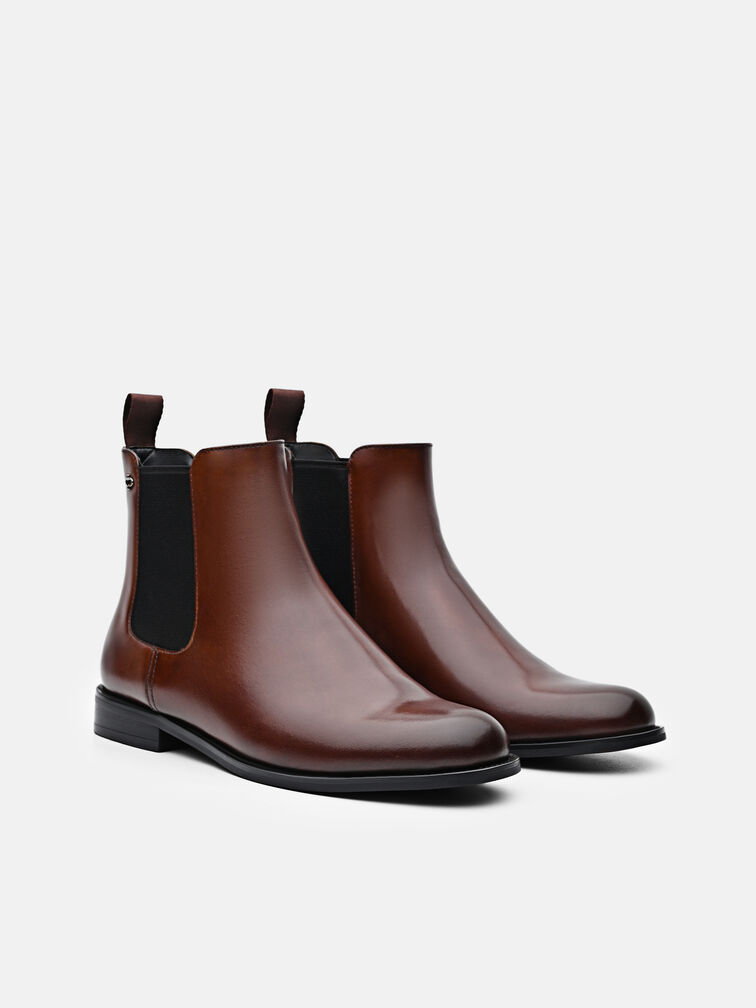 Meg Leather Chelsea Boots, Dark Brown