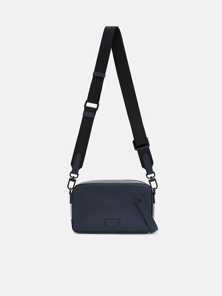 Leather Sling Bag, Navy