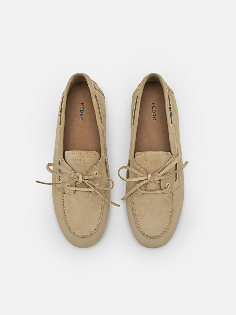 Dee Leather Boat Shoes, Sand