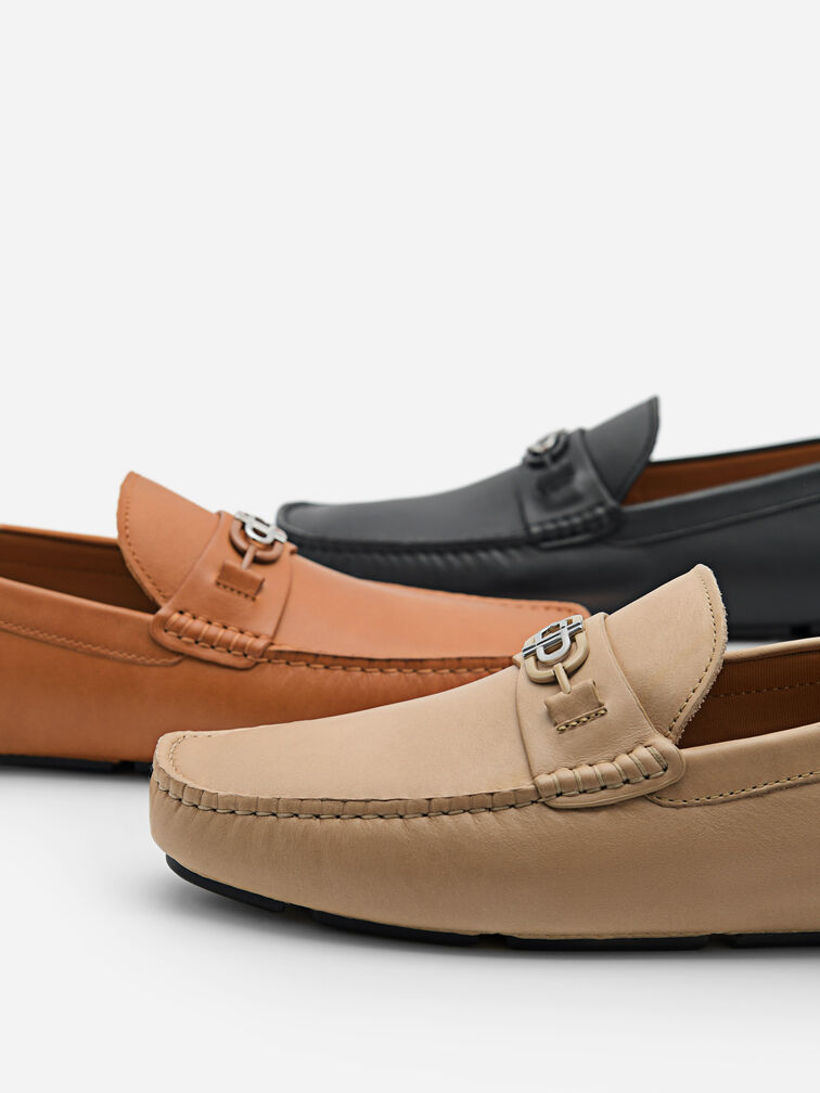 Leather Driving Shoes, Sand