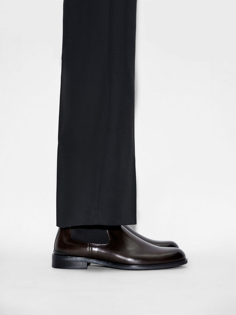 Chace Leather Chelsea Boots, Dark Brown