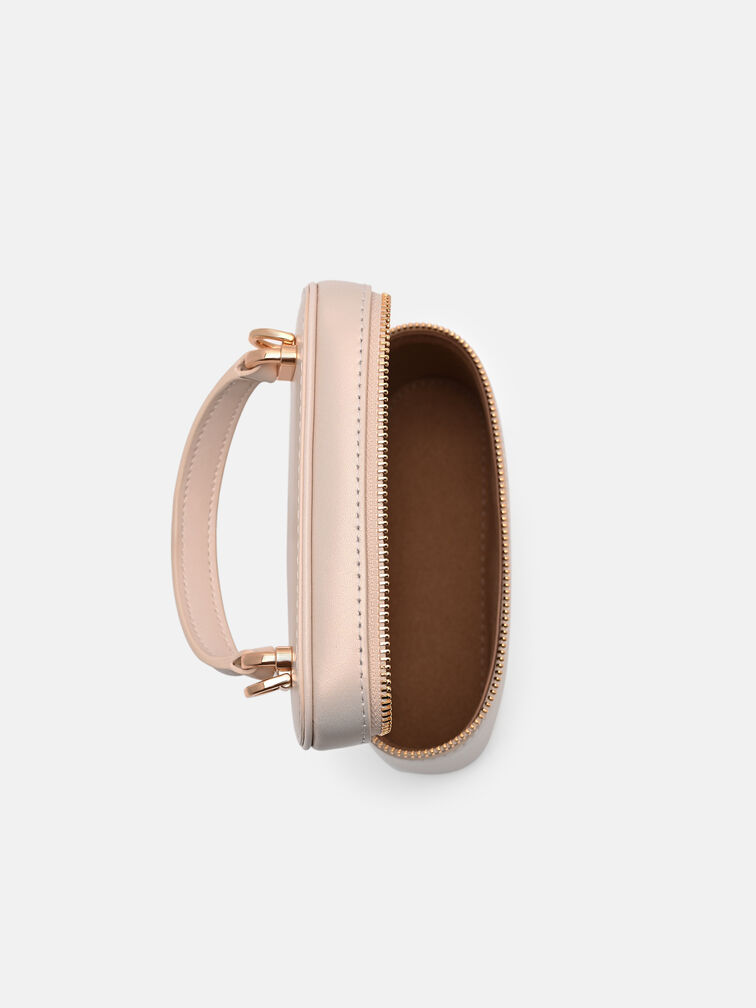 Ari Leather Vanity Case, Champagne