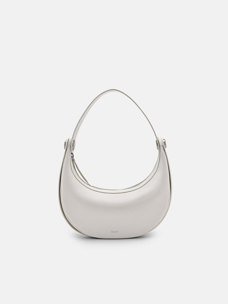 Leather Shoulder Bag, Chalk