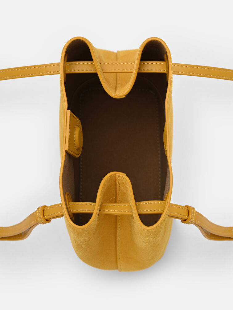 Loli Suede Bucket Bag, Yellow