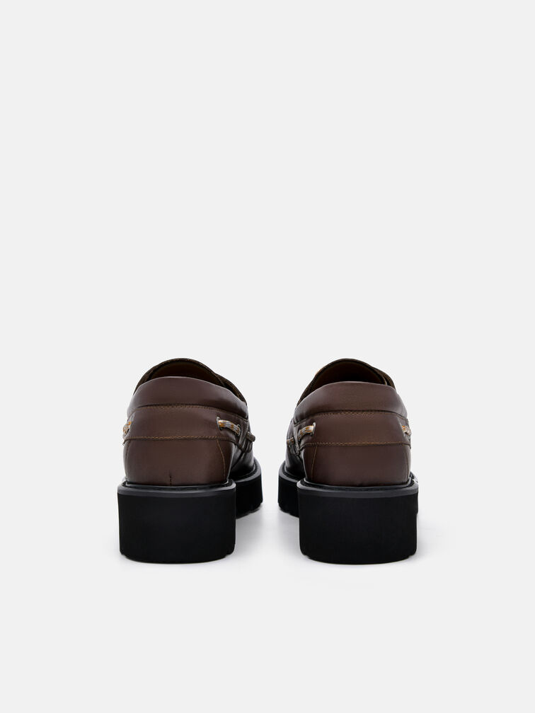 Zoya Leather Boat Shoes, Dark Brown