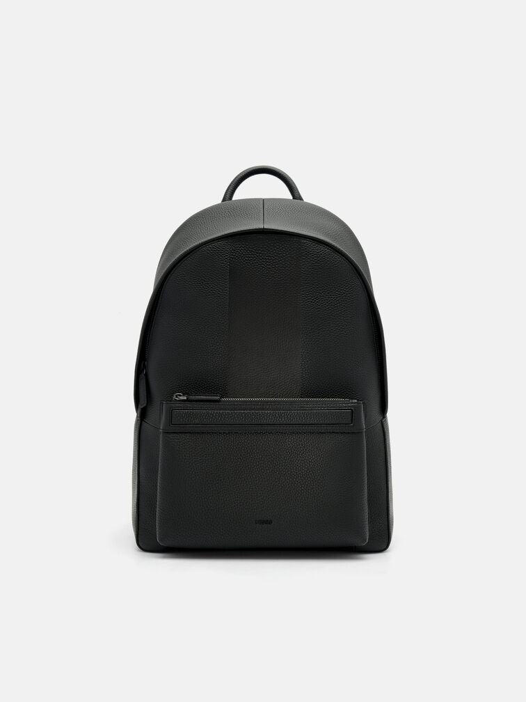 James Leather Backpack, Black