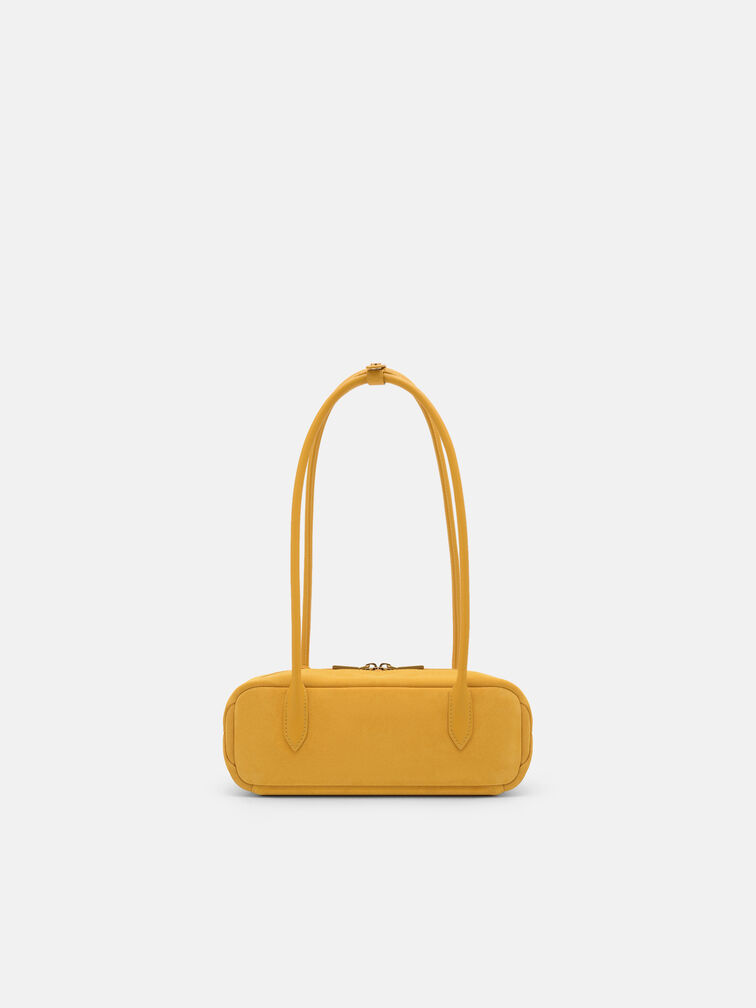 Caddie Suede Bowling Bag, Yellow