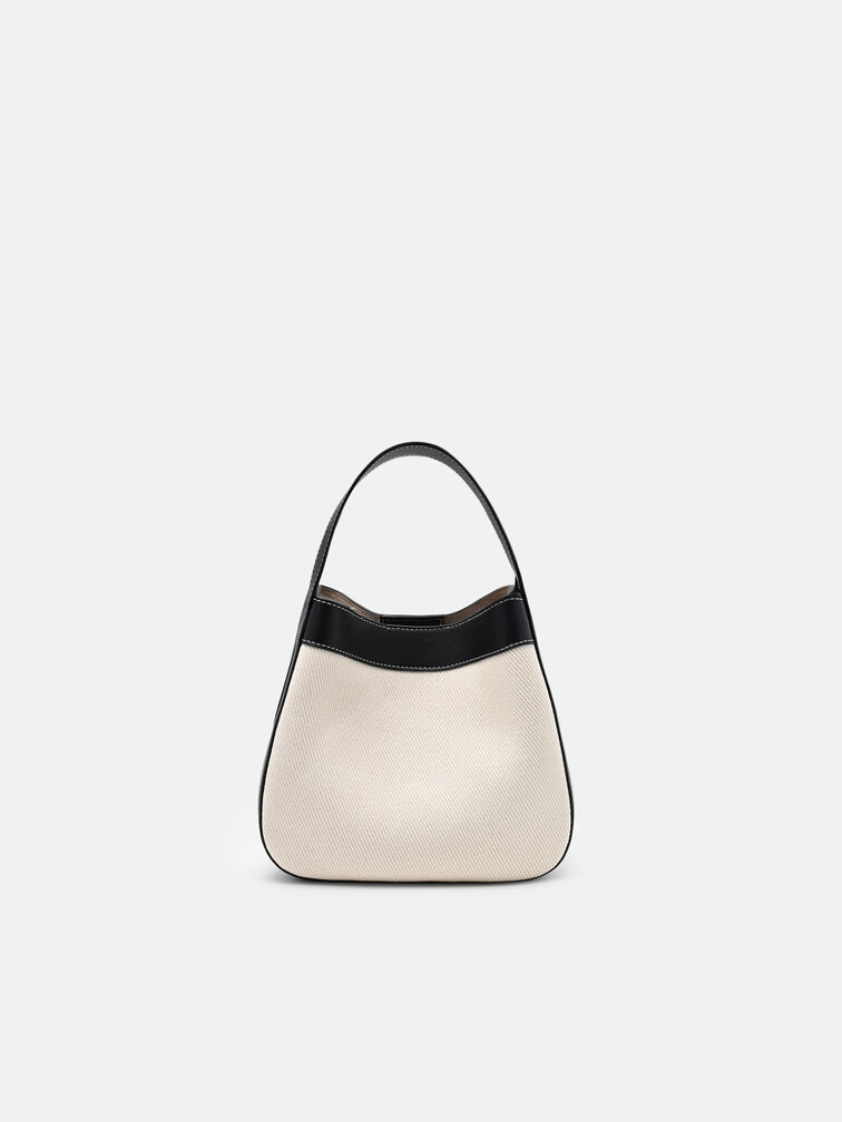 Dana Canvas Bucket Bag, Black Canvas