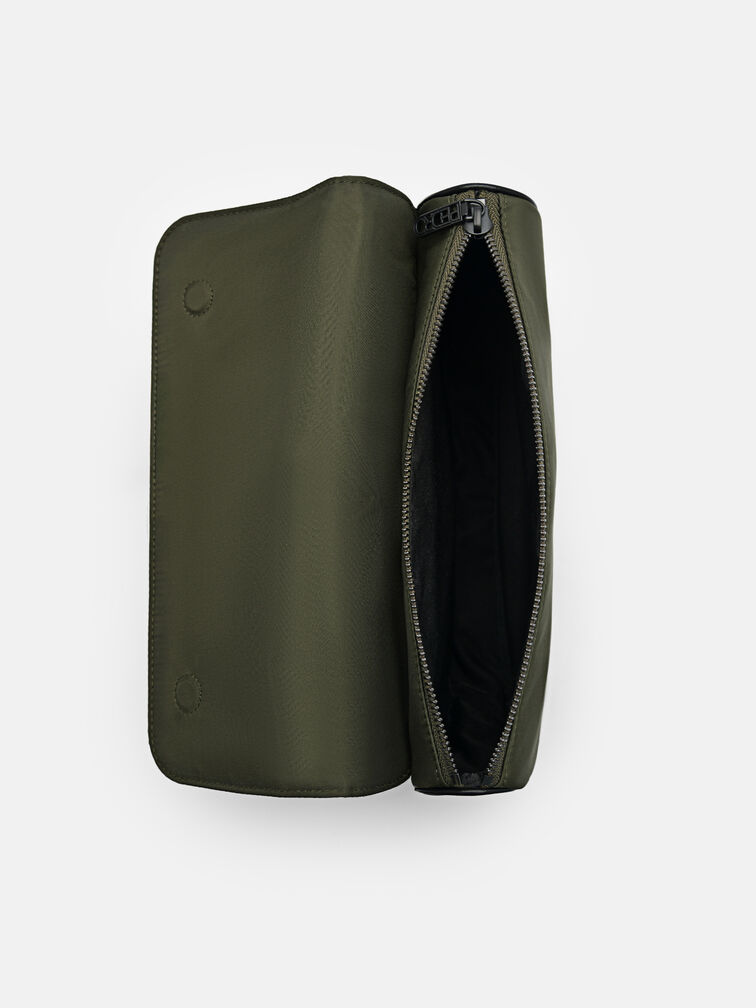 Nylon Crossbody Pouch, Military Green