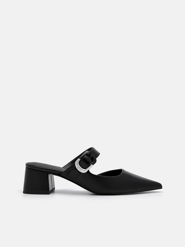 Bridget Heel Mules, Black