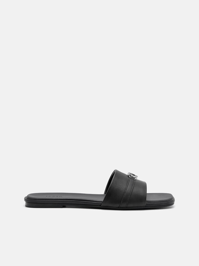 Leather Sandals, Black