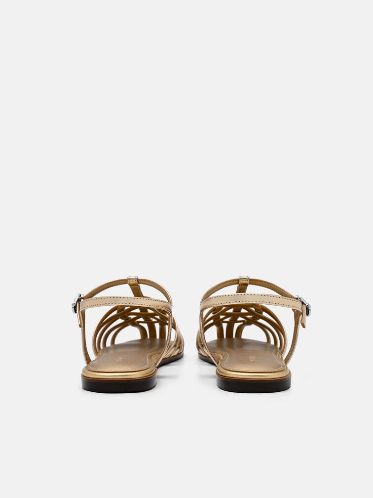 Talia Caged Sandals, Gold