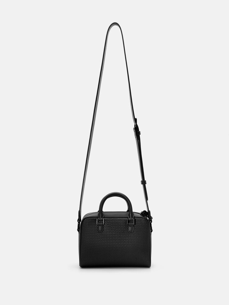 Crosby Crossbody Bag, Black Embossed