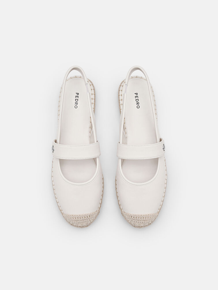 Leather Slingback Loafers, Chalk