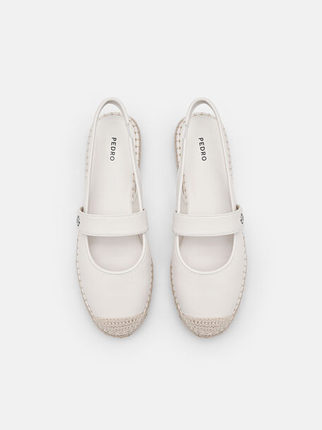Leather Slingback Loafers, Chalk
