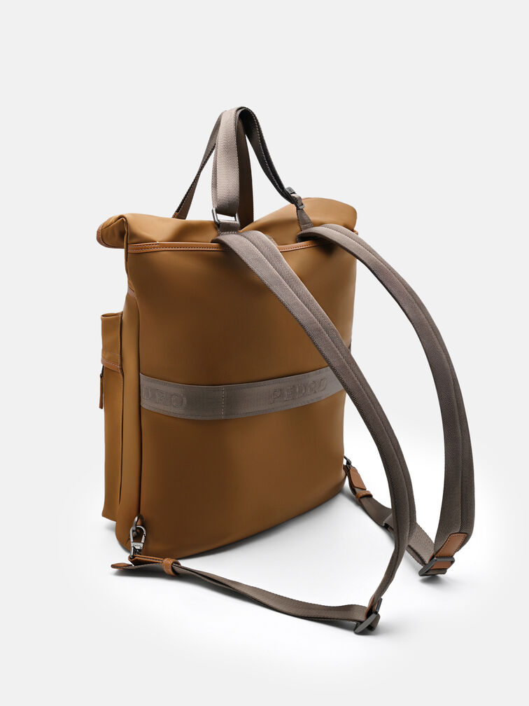 Woven Backpack, Cognac