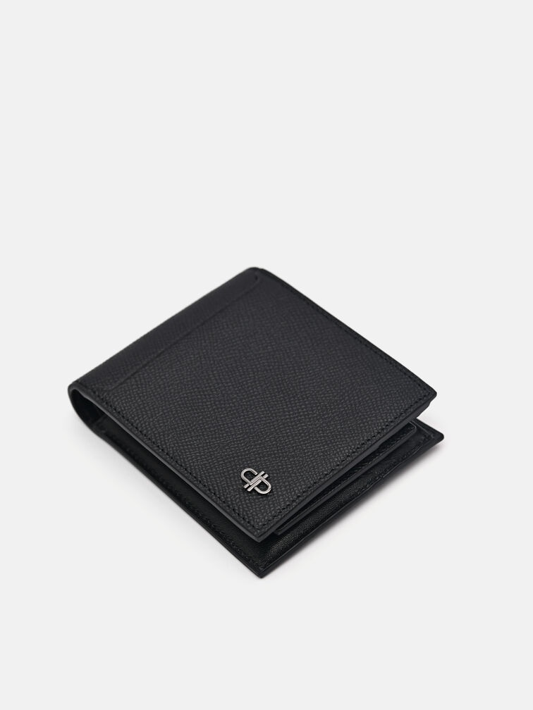 Leather Bi-Fold Wallet with Insert, Black