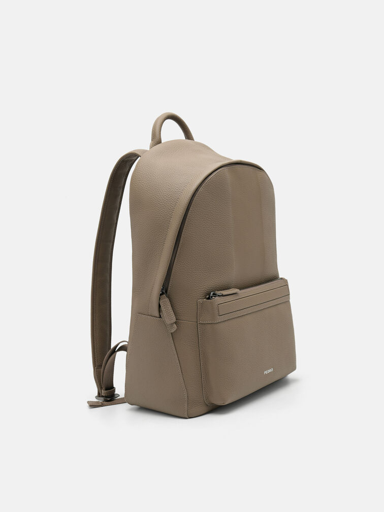 James Leather Backpack, Dark Taupe