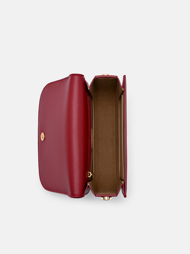 Duet Ponyhair Shoulder Bag, Red Pony