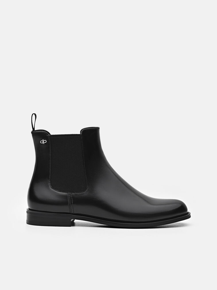 Meg Leather Chelsea Boots, Black