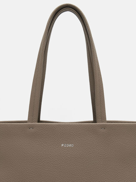 Asher Leather Tote Bag, Dark Taupe