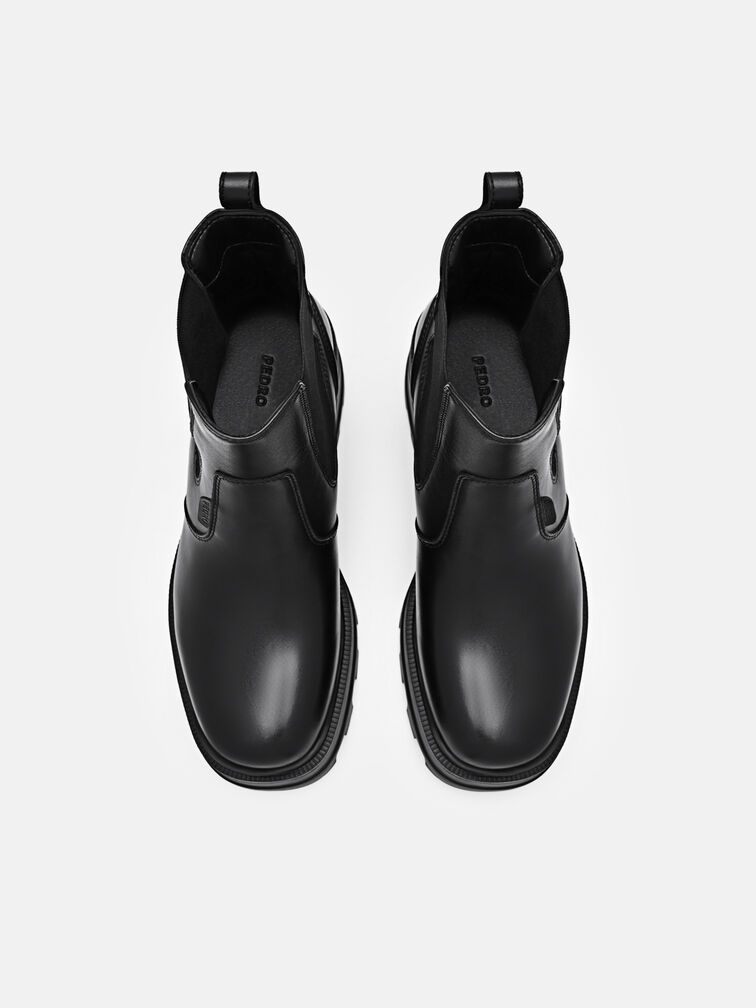Leather Chelsea Boots, Black