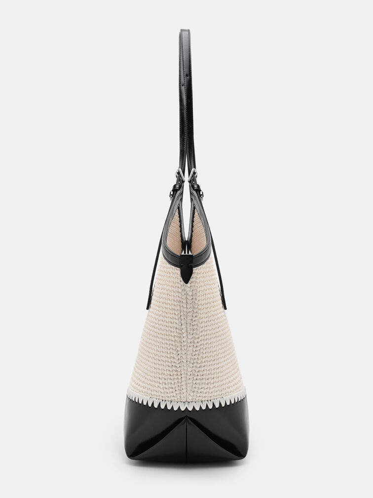 Melka Raffia Oversized Tote Bag, Chalk Raffia