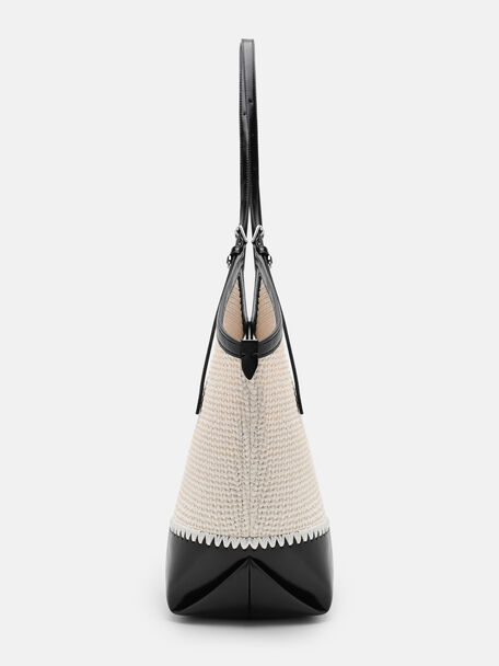 Melka Raffia Oversized Tote Bag, Chalk Raffia