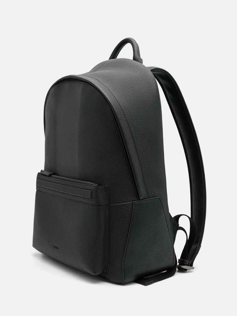 James Leather Backpack, Black