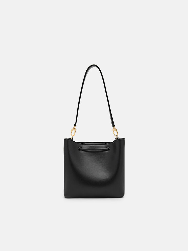 Panelled Bucket Bag, Black