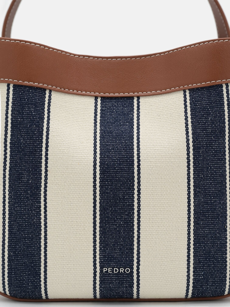 Dana Leather Bucket Bag, Multi Fabric