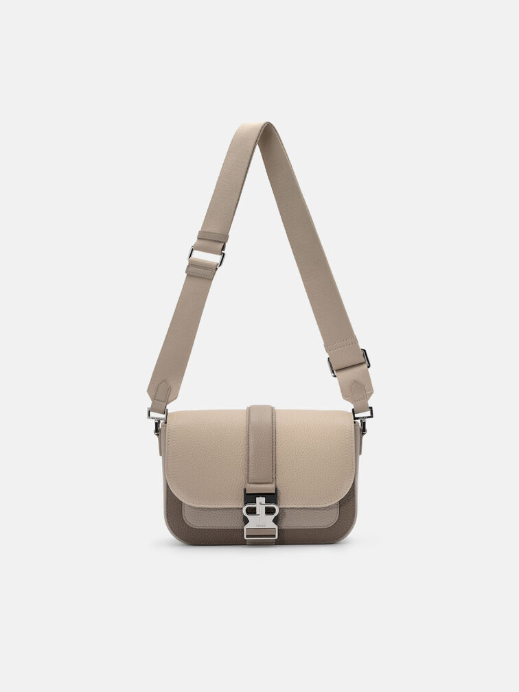 Tex Leather Crossbody Bag, Multi Tumble