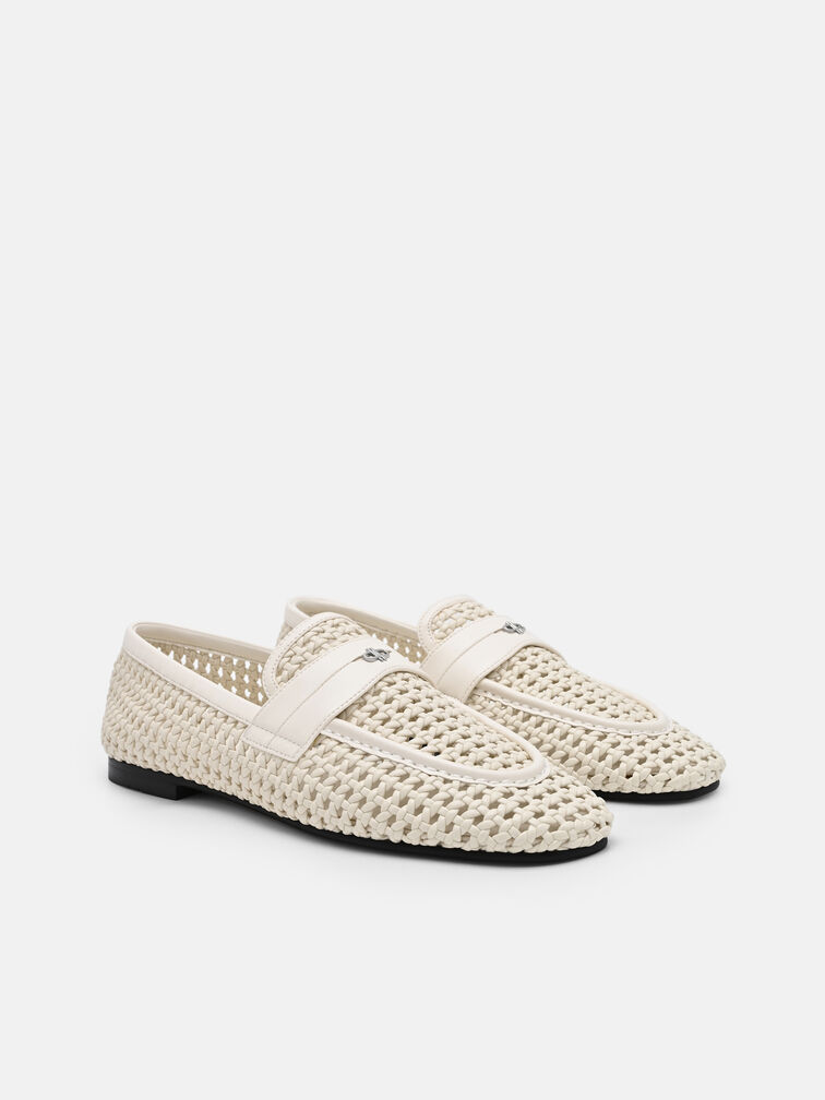 Brynn Woven Loafers, Chalk Weave
