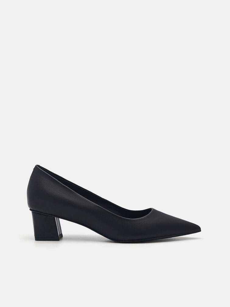 Ines Leather Pumps, Black