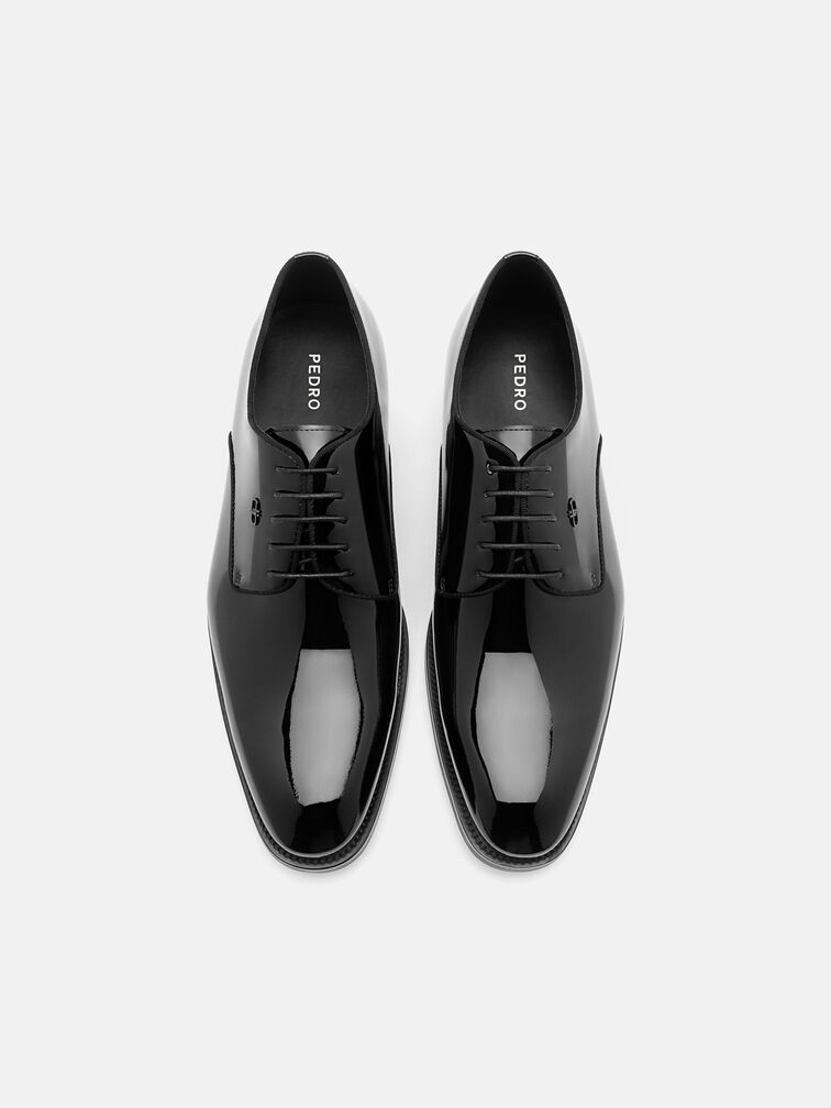 Patent Leather Derby Shoes, Black