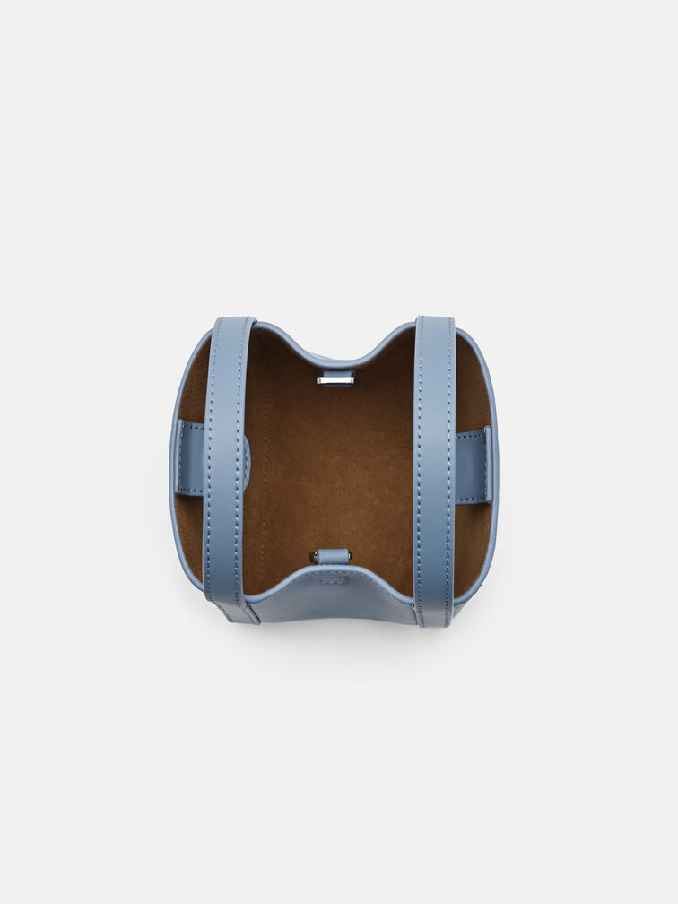 Dana Leather Pouch, Slate Blue