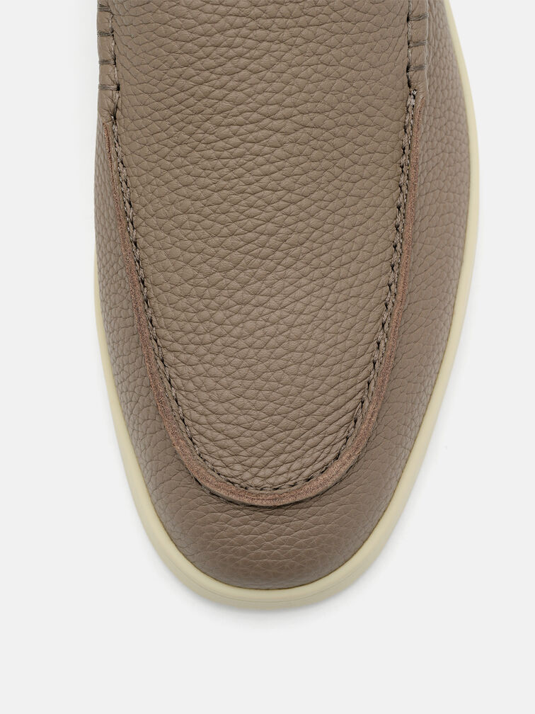 Roam Leather Loafers, Dark Taupe