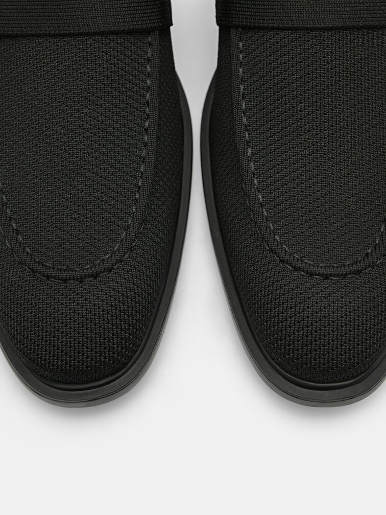 Altitude Lightweight Fabric Penny Loafers, Black