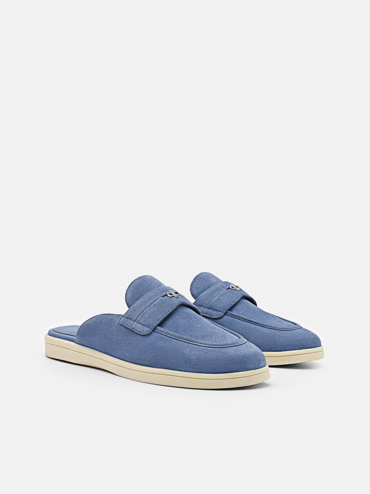 Roam Mules, Slate Blue Suede