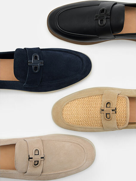 Suede Loafers, Taupe