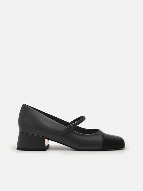 Bianca Leather Mary Jane Pumps, Black