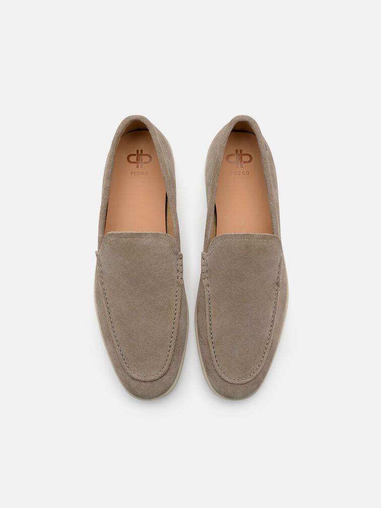 Roam Suede Loafers, Dark Taupe Suede
