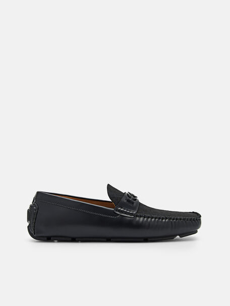 Leather Driving Shoes, Black