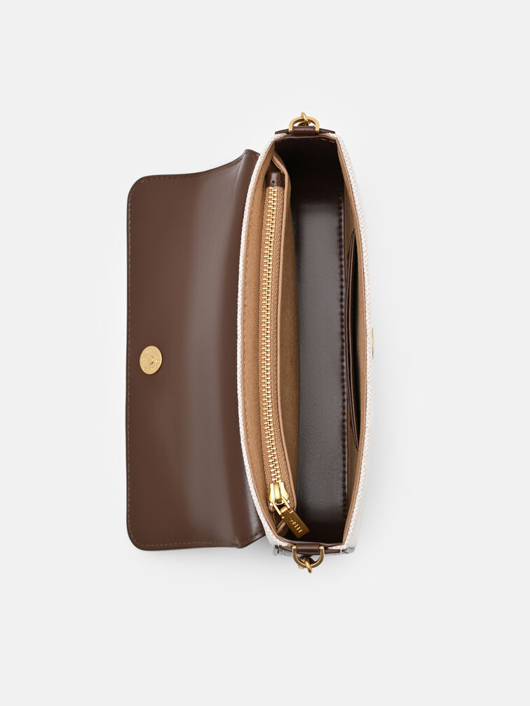 Chainlink Canvas Sling Pouch, Dark Brown Canvas